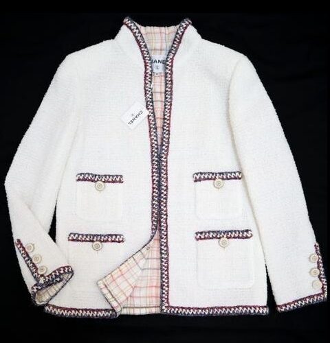 ♫シャネル CHANEL ツイードジャケット チェック柄 #42 シャネル ジャケット CHANEL Jacket【正規品・専門店】シャネル